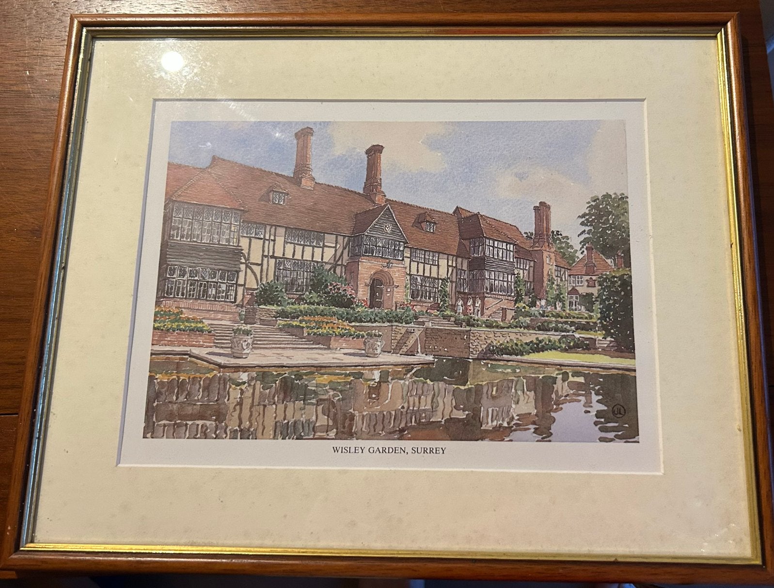 Prenten van kerkje van Pyrford en Wisley Garden, Surrey, Ophalen of Verzenden