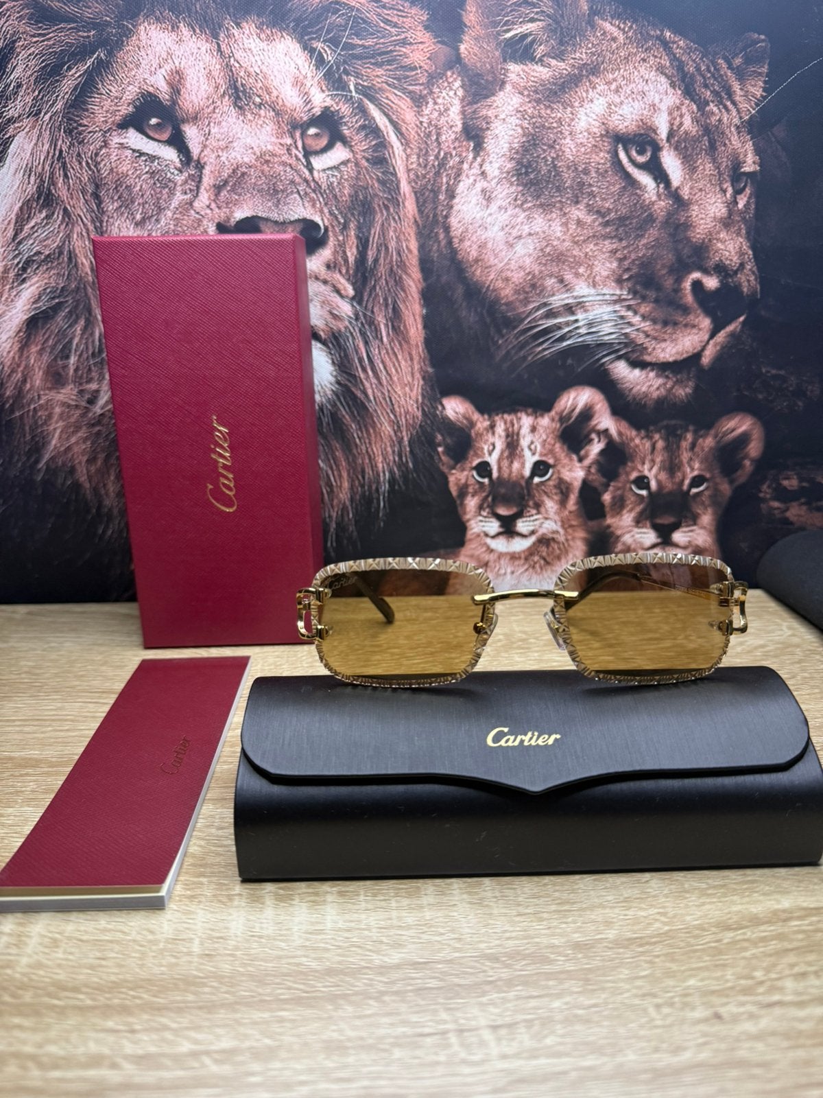 Cartier Diamond cut zonnebril bruin, Ophalen of Verzenden, Nieuw, Overige kleuren, Ray-Ban
