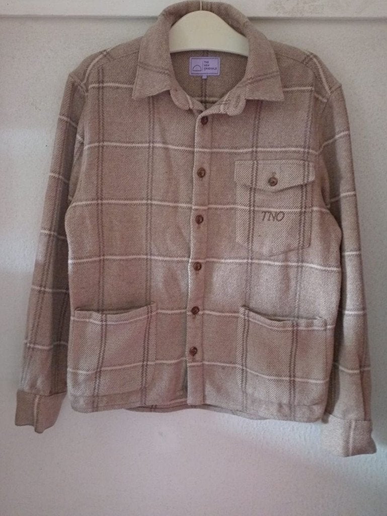The New Originals, TNO overshirt shirt shacket blouse wol S, Beige, The New Originals, Gedragen, Halswijdte 39/40 (M)