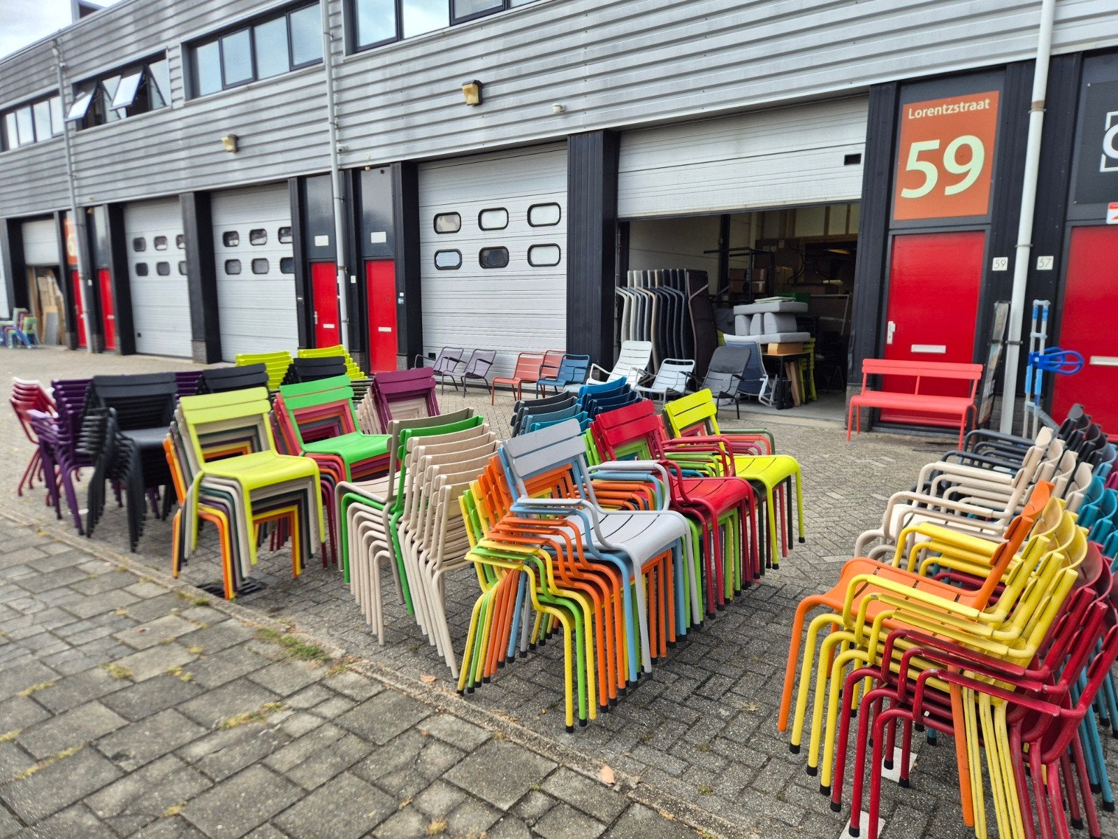 gebruikte fermob Luxembourg arm-/stoelen Tafels 80x80, Ophalen, Gebruikt