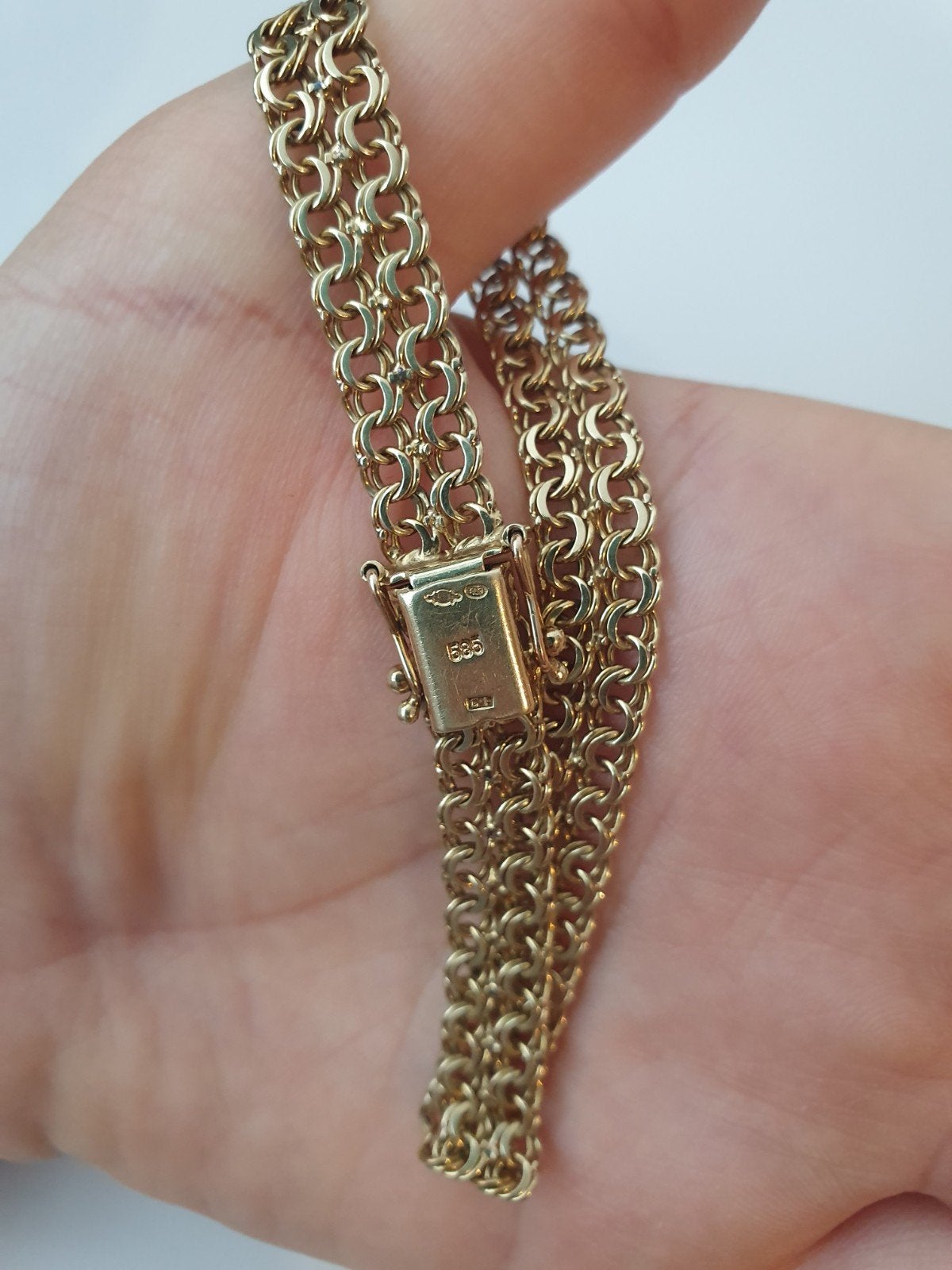 Vintage 14 karaat armband met slot, Ophalen of Verzenden, Zo goed als nieuw, Goud