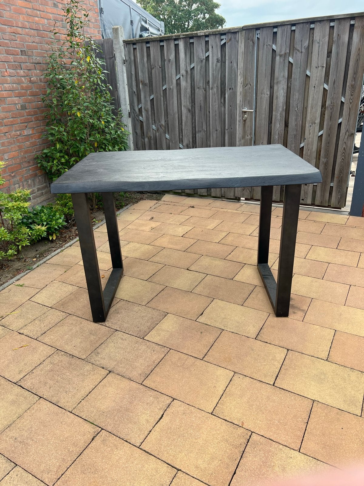 Zwarte statafel voor binnen en buiten - 140x95x97 cm, Ophalen of Verzenden, Zo goed als nieuw
