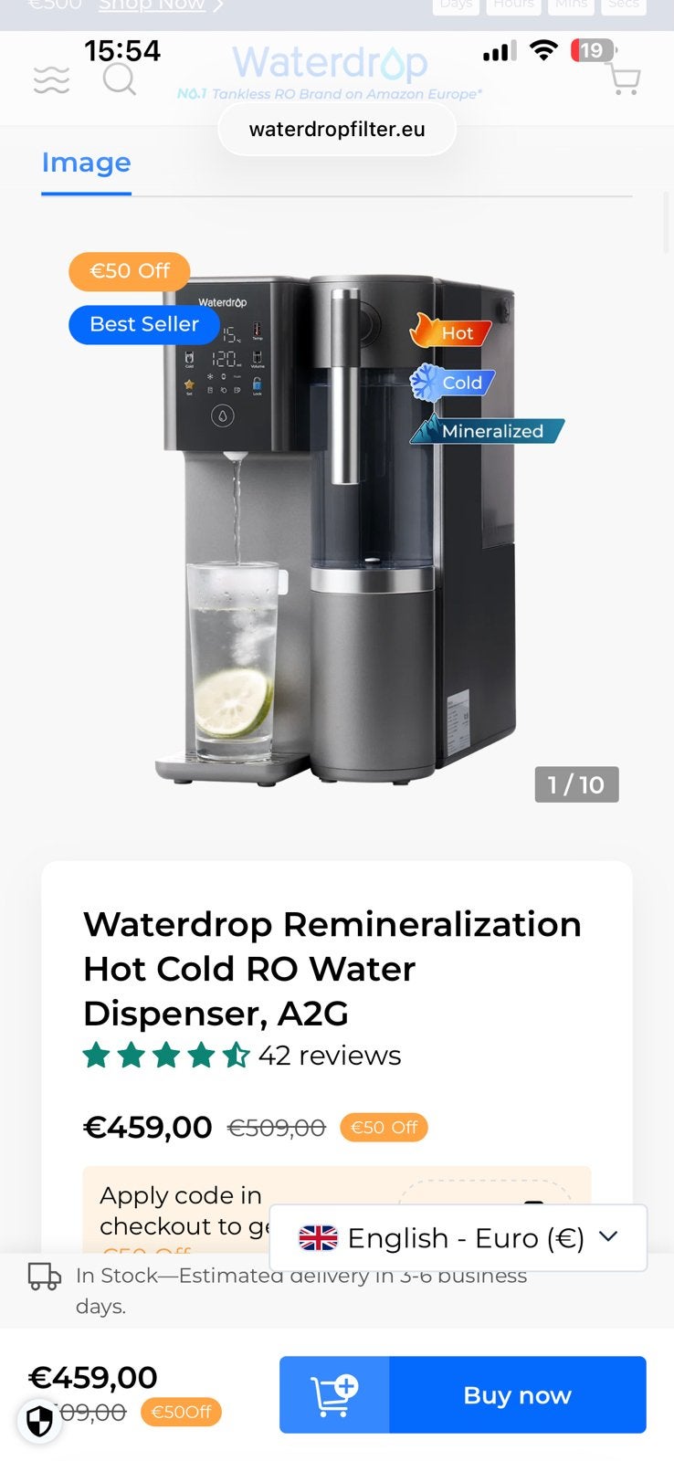 Waterdrop A2G waterfilter, Ophalen of Verzenden, Nieuw, Overige merken