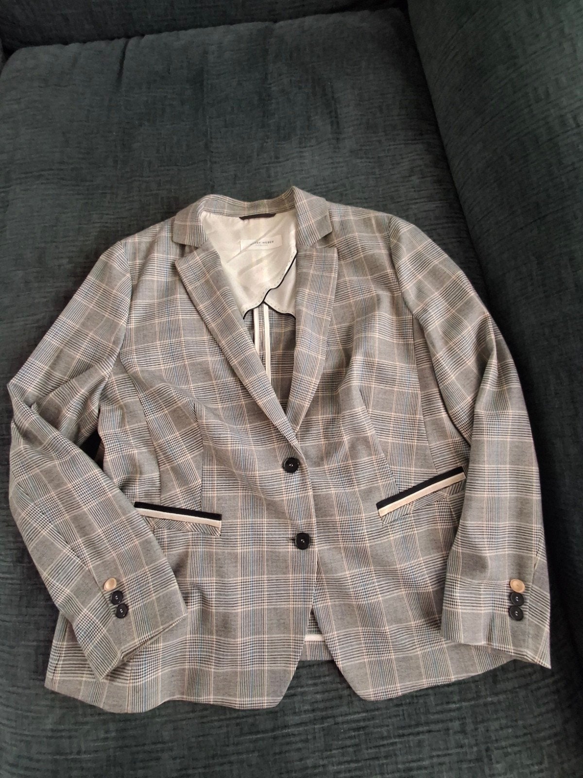 Gerry Weber geruit jasje, maat 44, Maat 42/44 (L), Ophalen of Verzenden, Zo goed als nieuw, Grijs