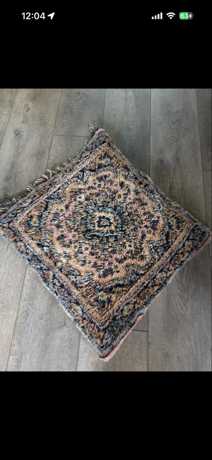 Groot Berber schapenwollen kussen 70x70, Gebruikt, Meerkleurig, Vierkant, Ophalen of Verzenden
