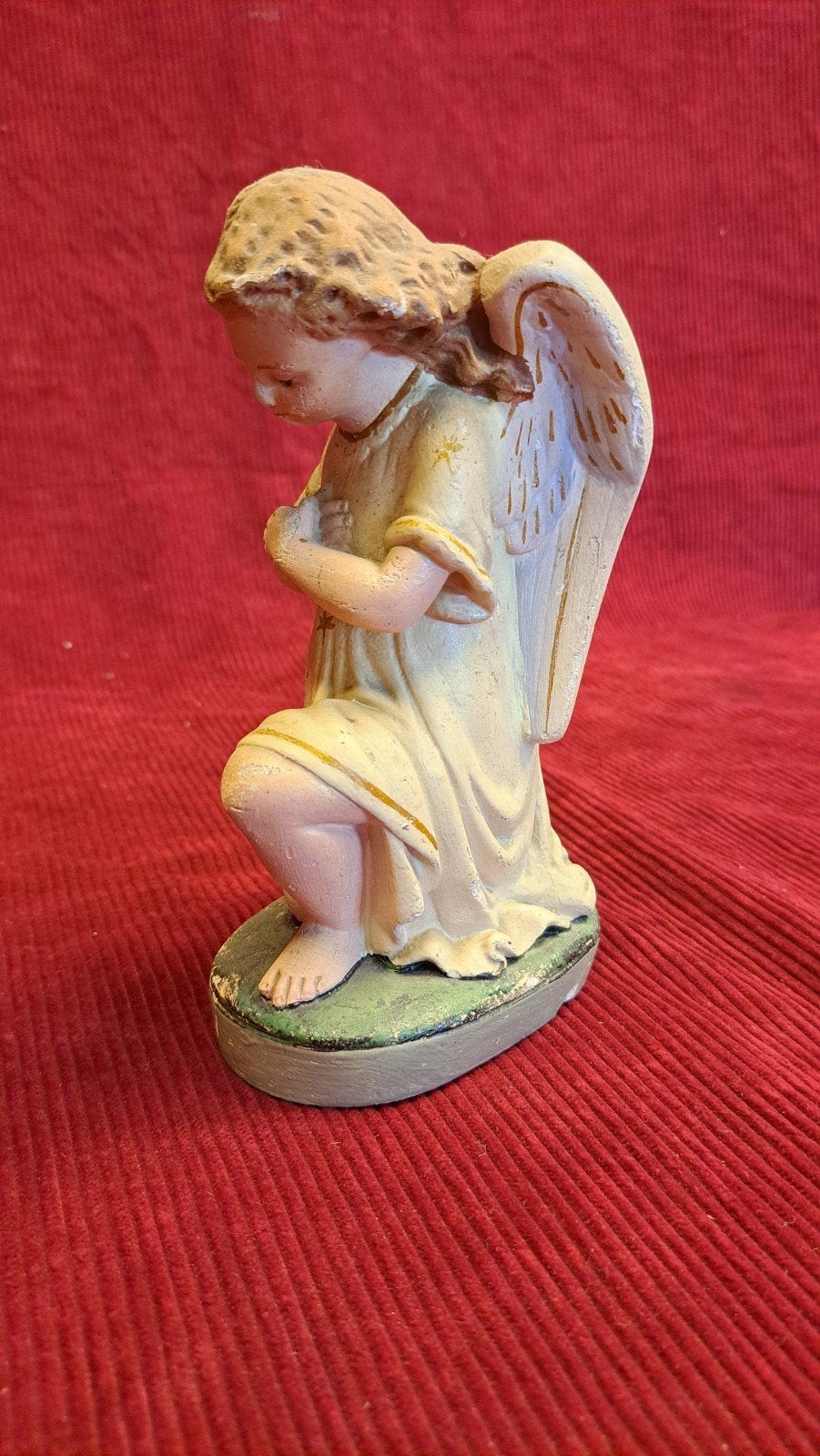 Vintage knielende engel beeldje - Kerststal figuur, Ophalen of Verzenden