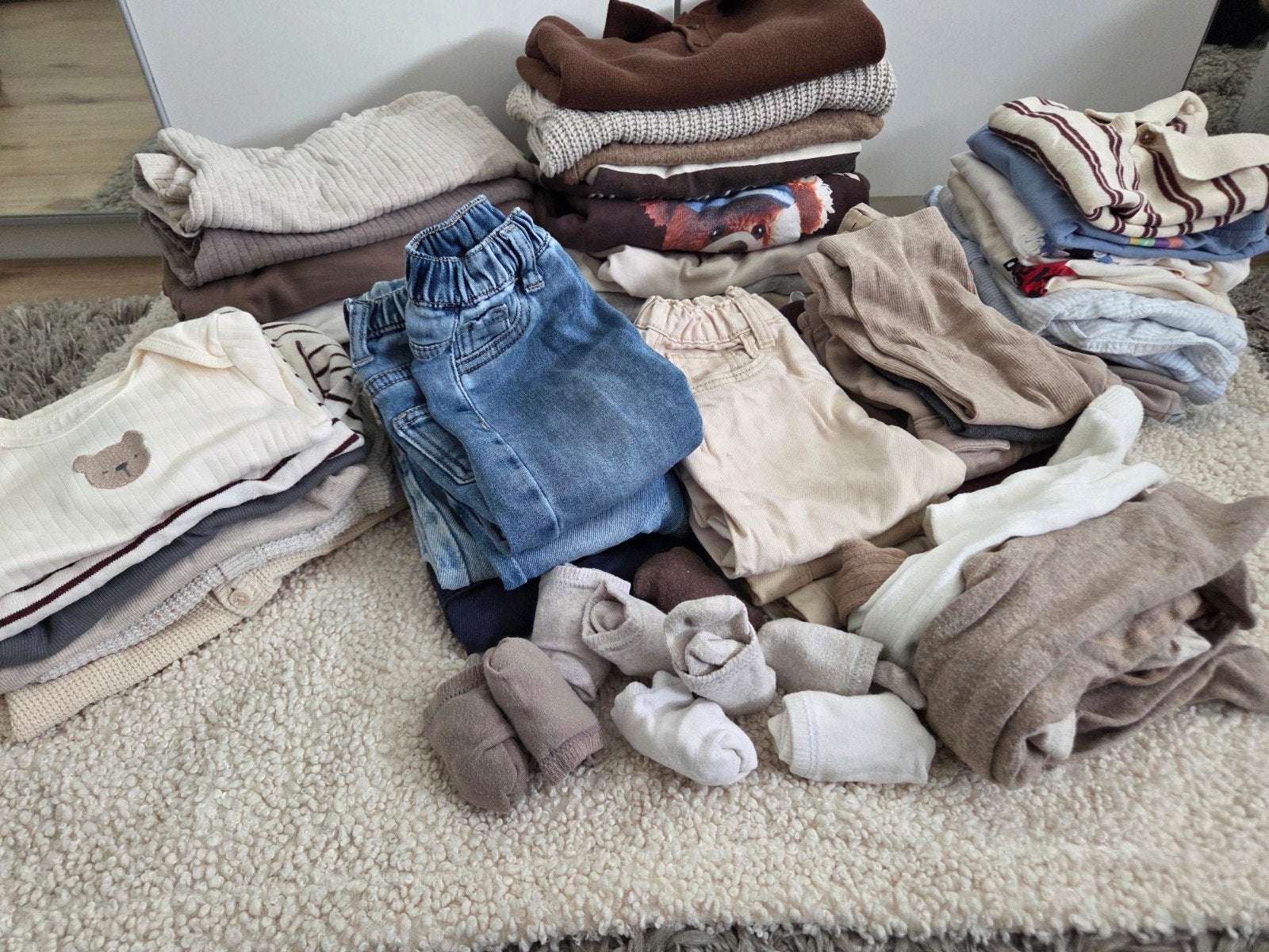 Baby kledingpakket kleding beige bruin, Ophalen of Verzenden, Maat 80