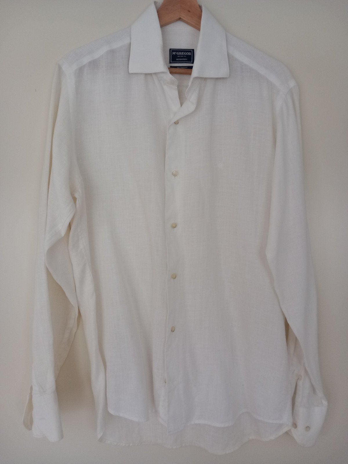 McGregor Distinction linnen heren overhemd maat M, Kleding | Heren, Wit, McGregor Distinction, Gedragen, Halswijdte 39/40 (M)