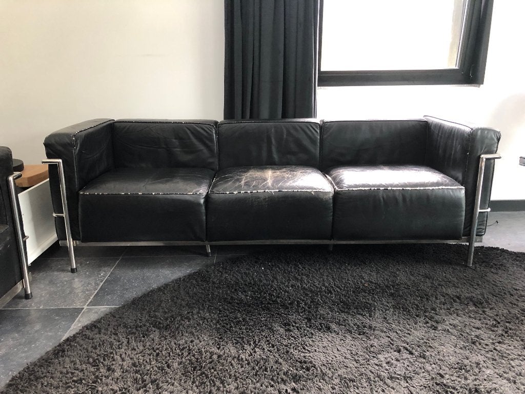 LC2 3-zits en 2-zits bank, Huis en Inrichting, Banken | Bankstellen, Ophalen, Gebruikt, Minder dan 75 cm, Driepersoons