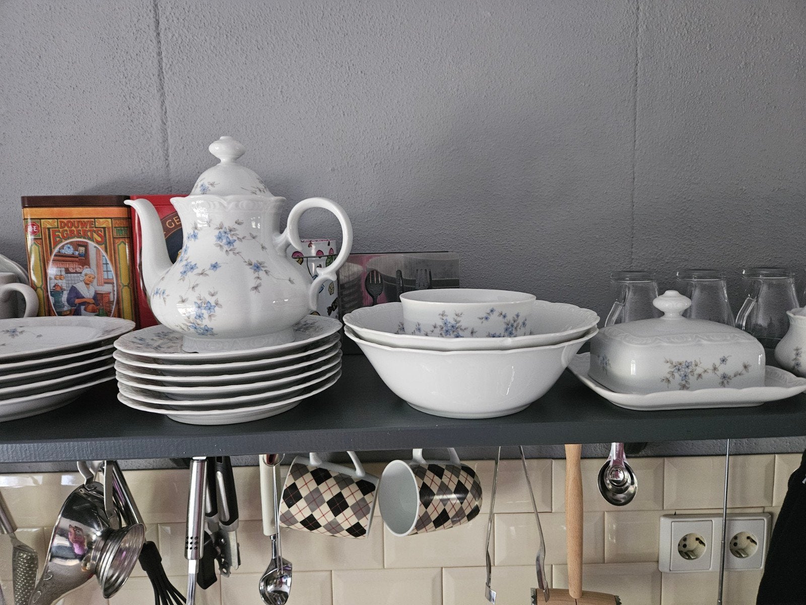 Mitterteich Bavaria Servies - Blauw Bloemmotief, Ophalen, Overige merken, Klassiek, Zo goed als nieuw