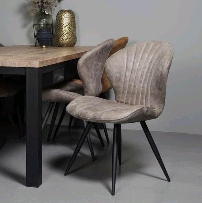 Haco Diamond Eetkamerstoelen Eetstoelen 4 stuks taupe, Ophalen, Zo goed als nieuw, Bruin, Vier