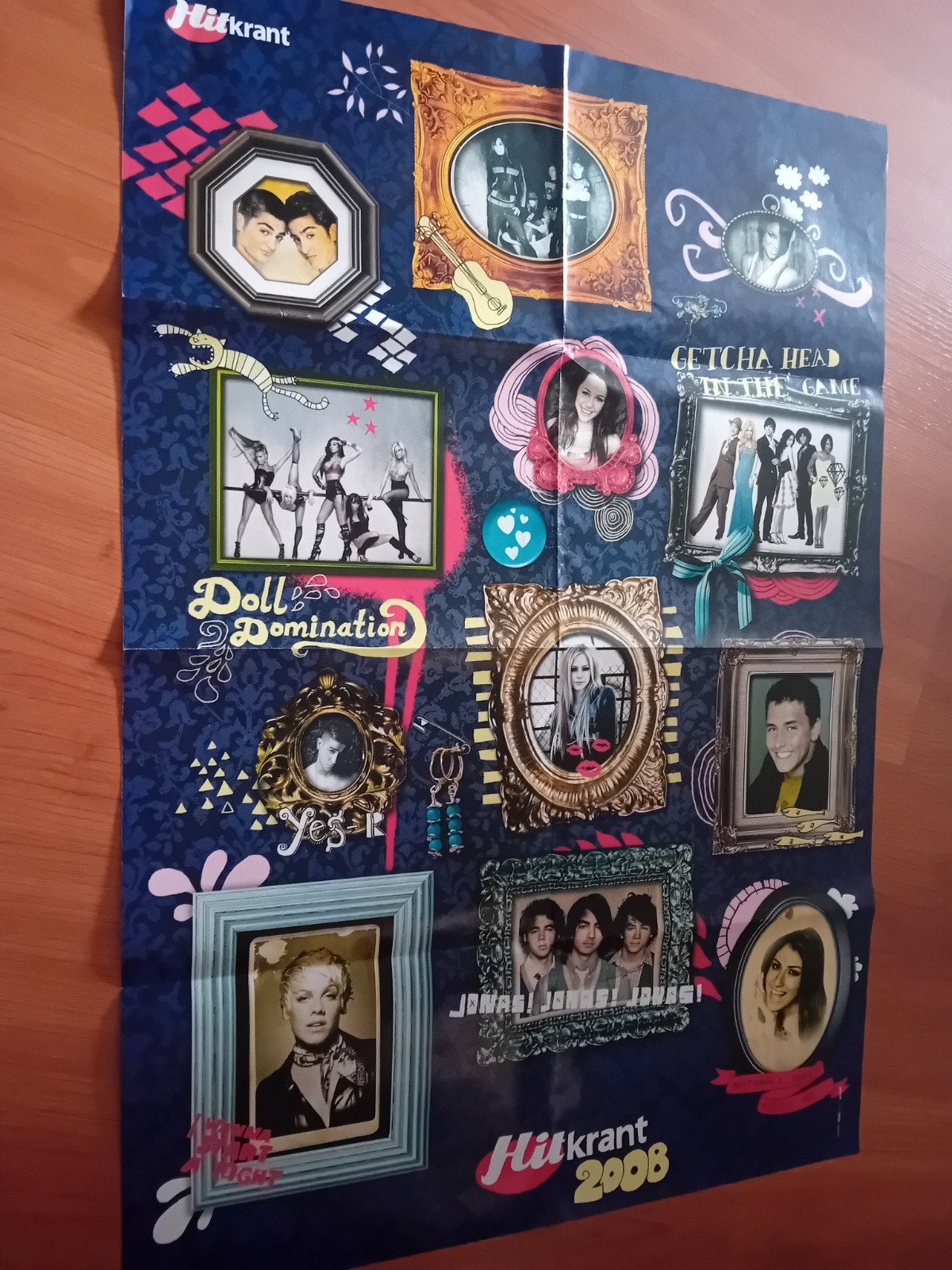 Hitkrant 2008 Poster met Sterren, Ophalen of Verzenden, 1980 tot heden, Nederland