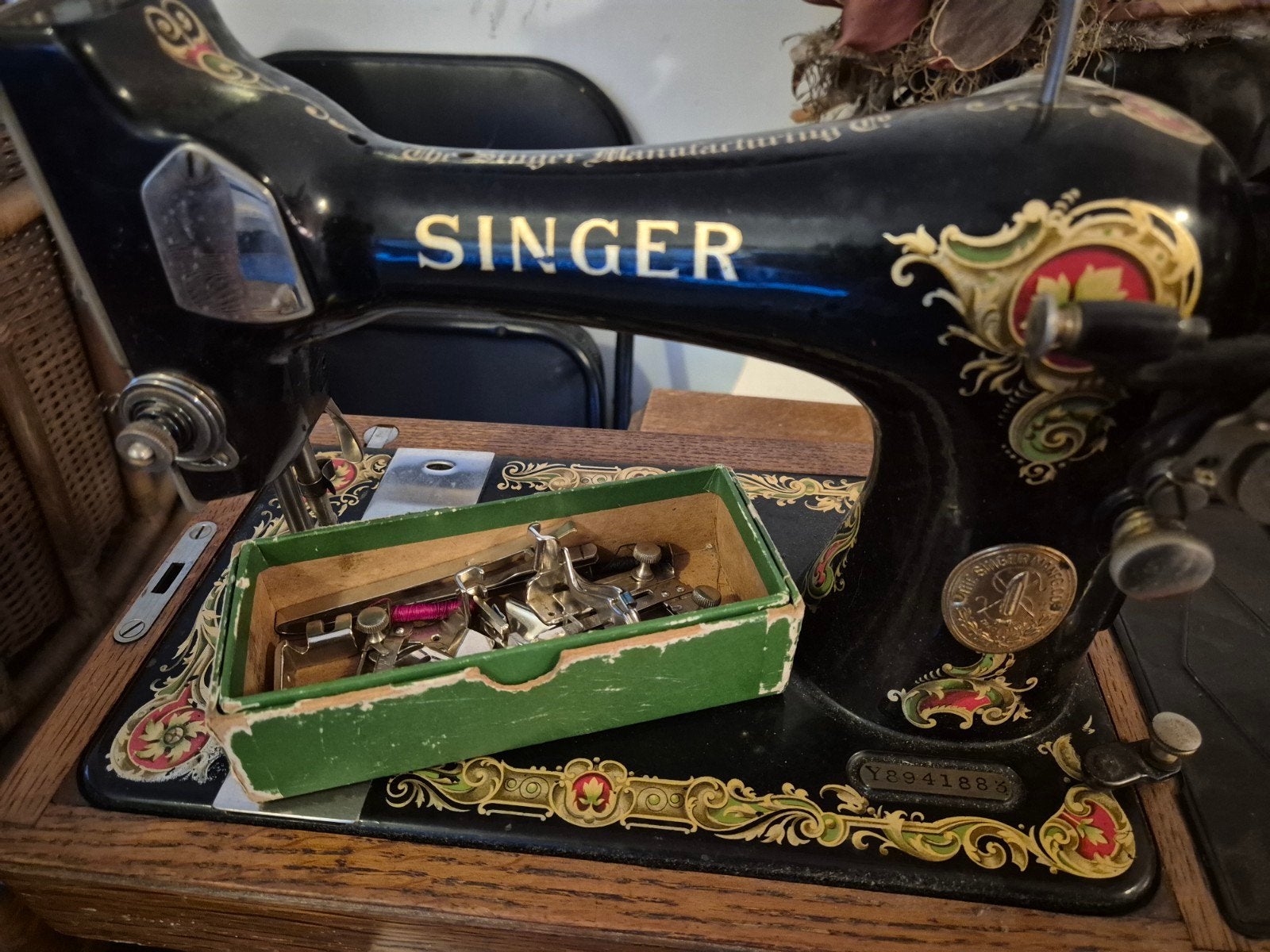Prachtige Vintage Singer Naaimachine uit 1924-1925, Ophalen, Gebruikt