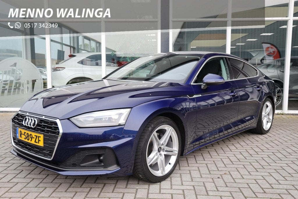 Audi A5 Sportback 35 TFSI Pro Line|Automaat|Cruise|Apple car, Auto's, Gebruikt, Euro 6, 4 cilinders, Blauw