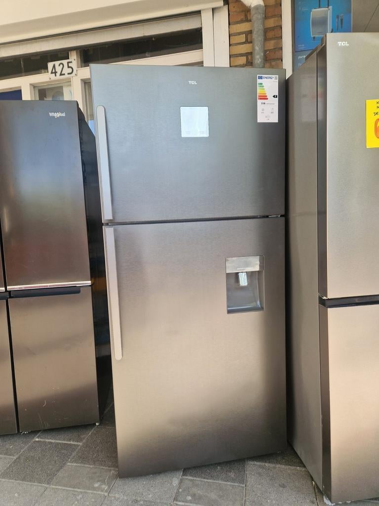 Nieuwe TCL Koelkast 85 cm breed met waterdispenser RVS, 200 liter of meer, 60 cm of meer, Met aparte vriezer, Nieuw
