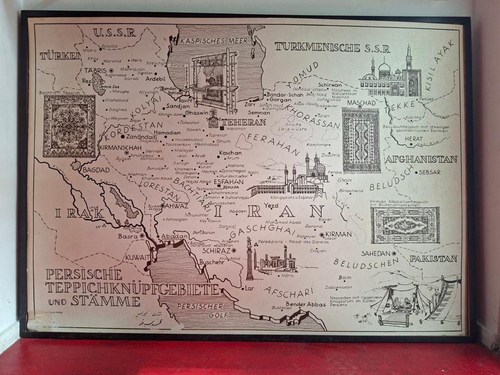 Oude Landkaart Iran 40/50er jaren, Landkaart, 1800 tot 2000, Nederland, Ophalen