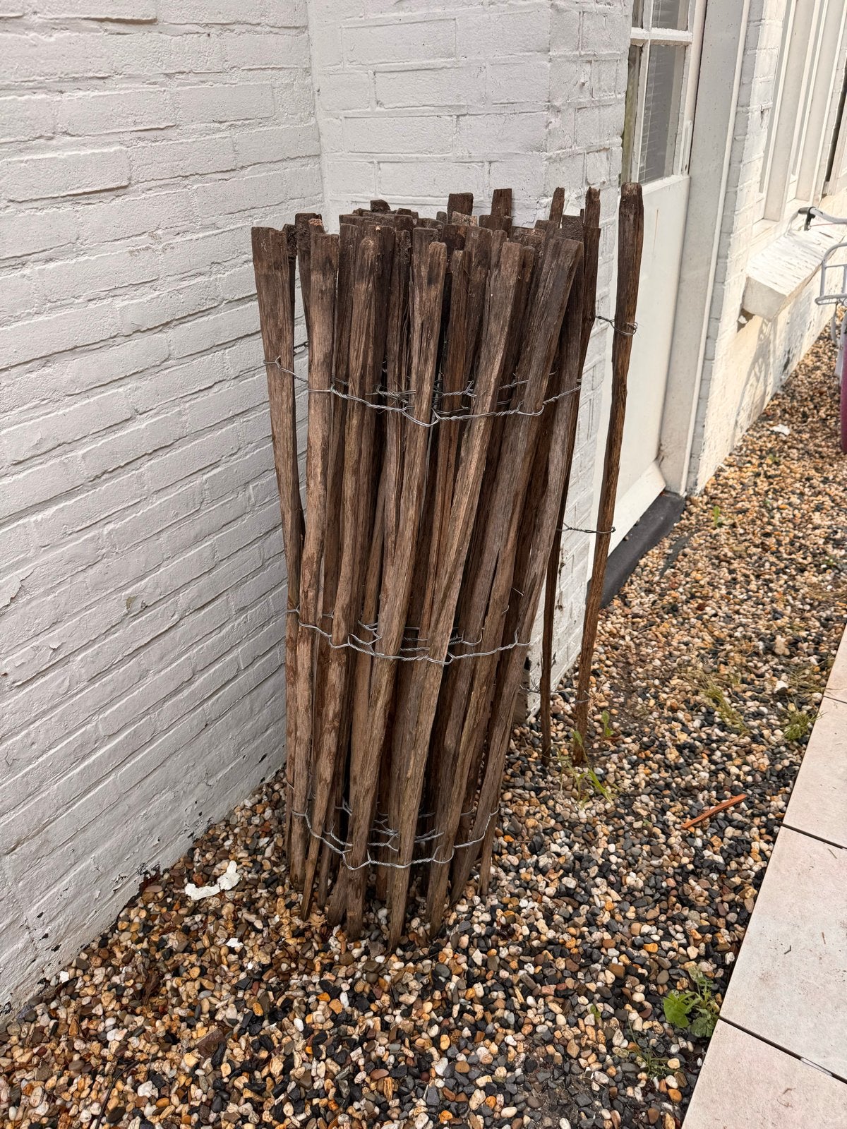 Schapenhek met hekje en palen - ca. 4 meter, Ophalen, Met poort, Gebruikt, Tuinhek
