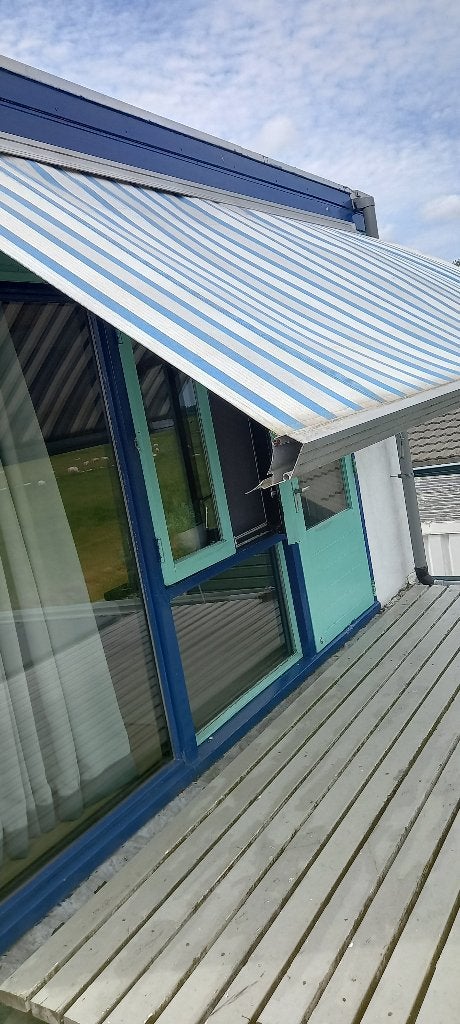 knikarm zonnescherm, Tuin en Terras, Zonneschermen, Ophalen, Gebruikt, 150 tot 300 cm, 250 cm tot 450 cm