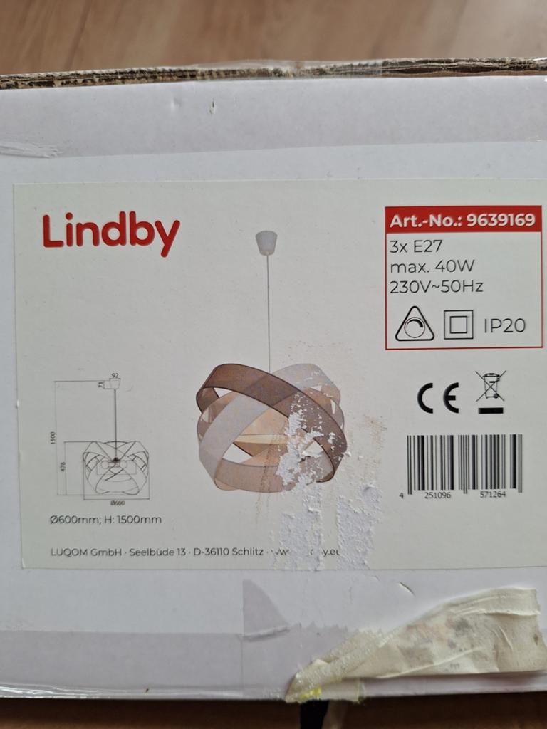 Lindby Hanglamp 'Marlon' - Modern Design, Nieuw in Doos, Huis en Inrichting, Lampen | Hanglampen, Modern, Scandinavisch, Nieuw