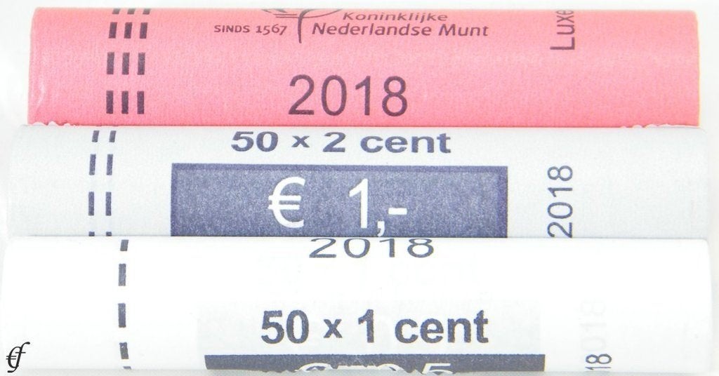3 Muntrollen 1 + 2 + 5 Eurocent Luxemburg 2018 - Zichtrollen, Verzenden, Luxemburg, Overige waardes, Setje
