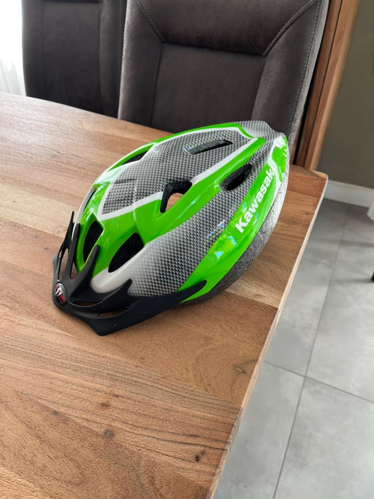 Kawasaki Kinderfietshelm - Groen/Zwart, Ophalen of Verzenden, Gebruikt, M, Jongen of Meisje