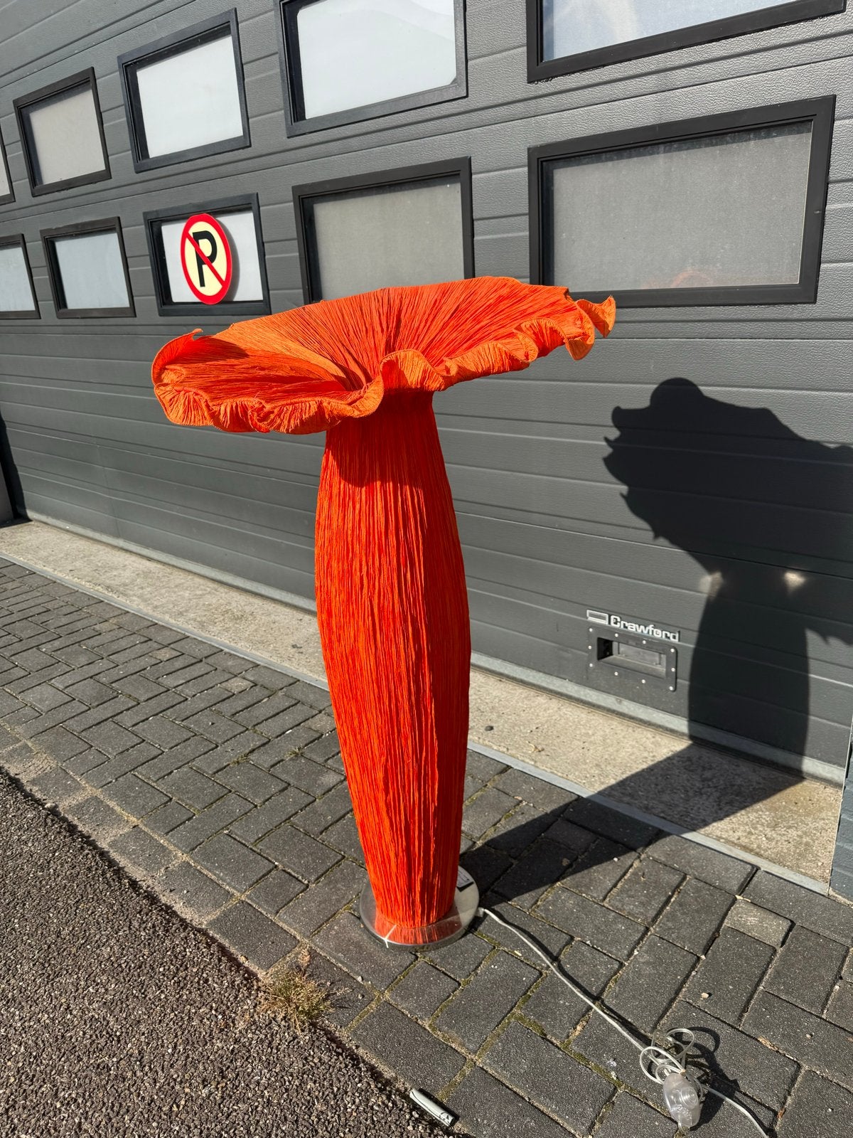 Grote oranje vloerlamp - stijl van Aqua Creations, Ophalen of Verzenden, Zo goed als nieuw, Textiel, 100 tot 150 cm