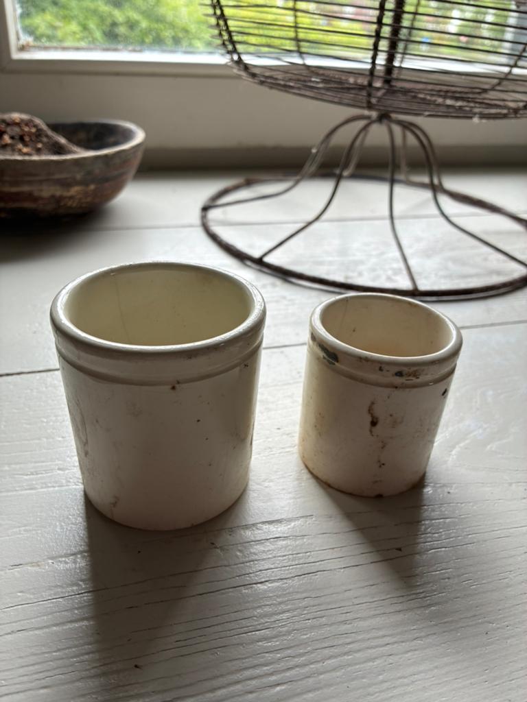 Setje oude zalfpotjes, Ophalen of Verzenden