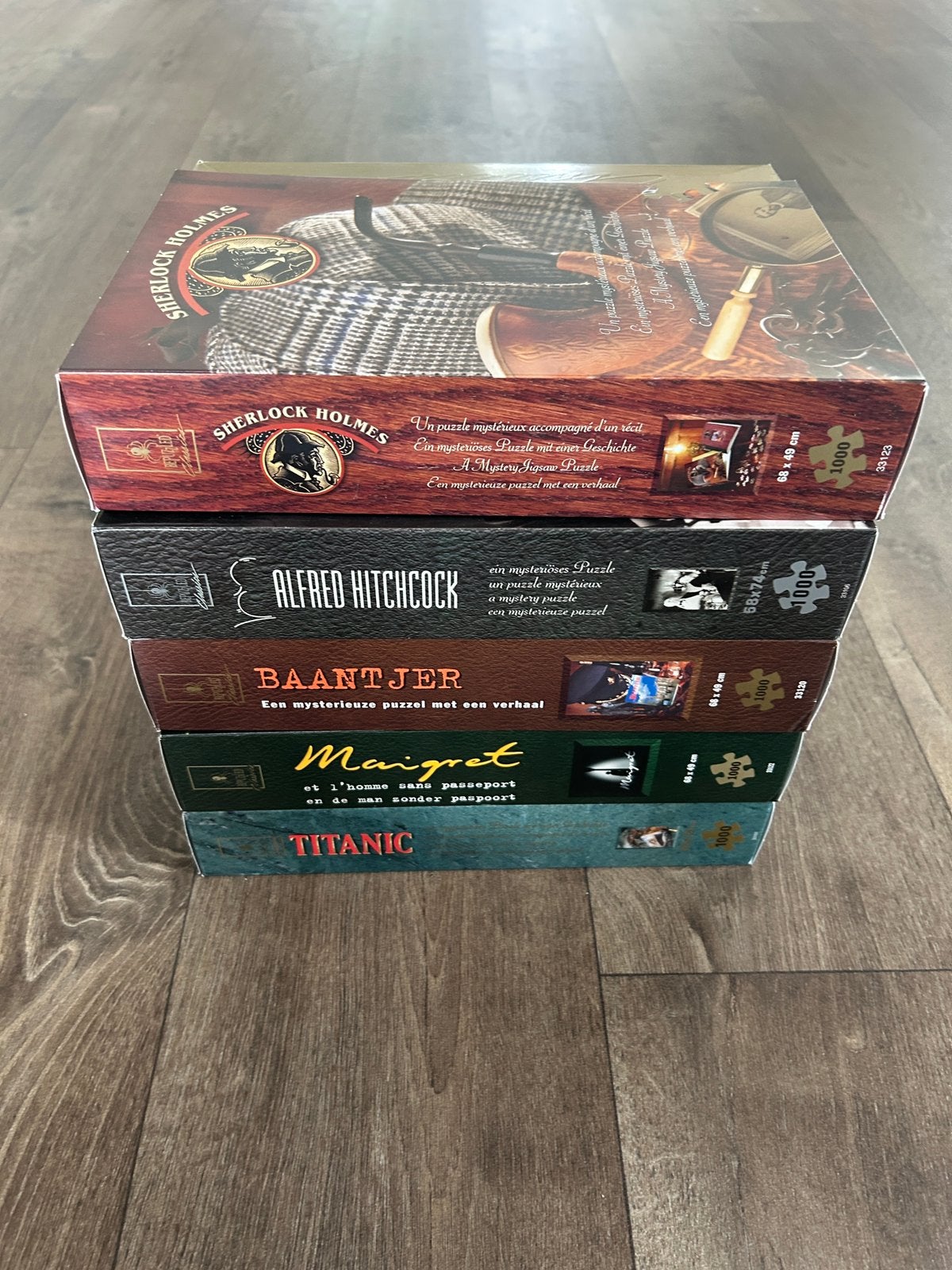 5 mystery puzzels helemaal compleet incl boekjes 1000 stukje, Verzenden, 500 t/m 1500 stukjes, Zo goed als nieuw