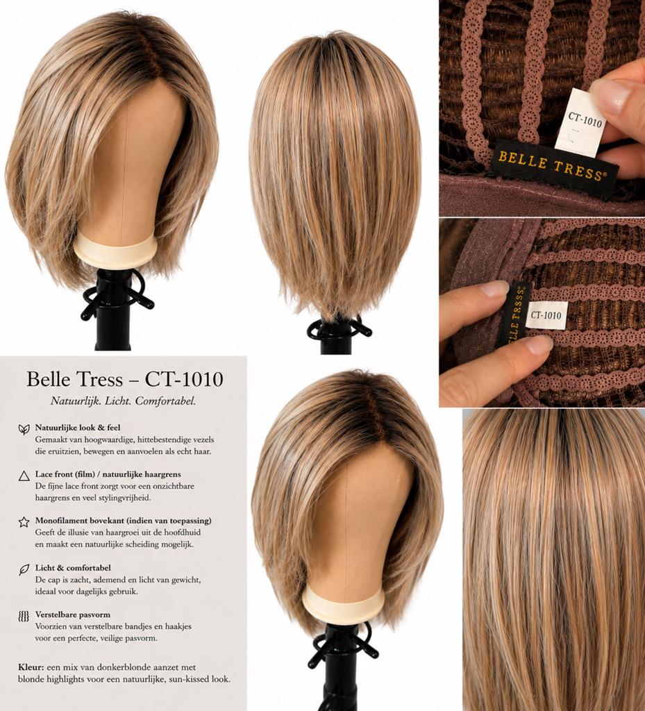Belle Tress CT-1010 Pruik: Natuurlijk, Licht & Comfortabel, Ophalen of Verzenden, Zo goed als nieuw, Pruik of Haarverlenging