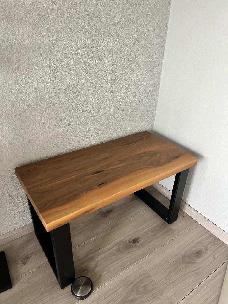 Houten bank, Huis en Inrichting, Banken | Bankstellen, Ophalen, Gebruikt, Eenpersoons, Minder dan 75 cm
