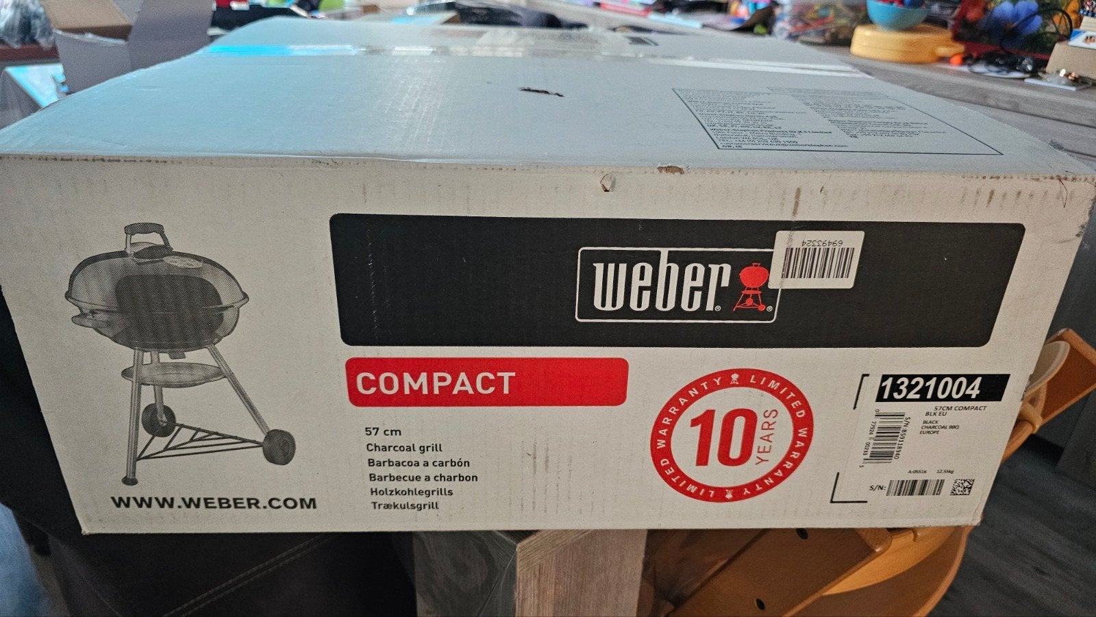Nieuwe Weber Compact 57 cm Houtskoolbarbecue, Ophalen, Nieuw, Weber