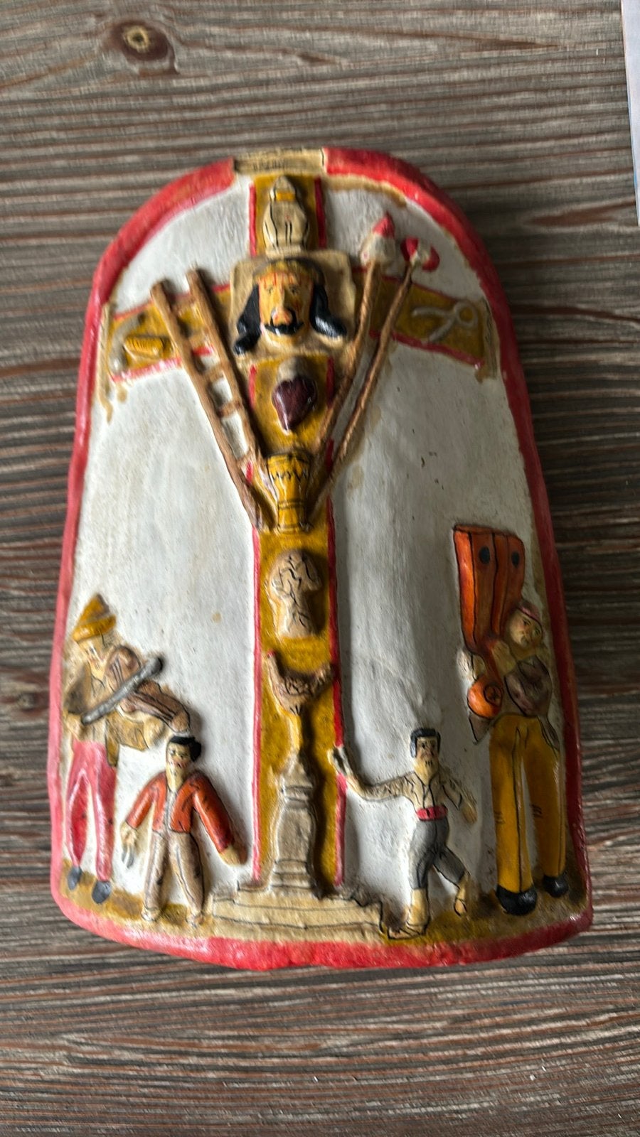 Vintage Peruaans Kruisbeeld Wanddecoratie, Ophalen of Verzenden