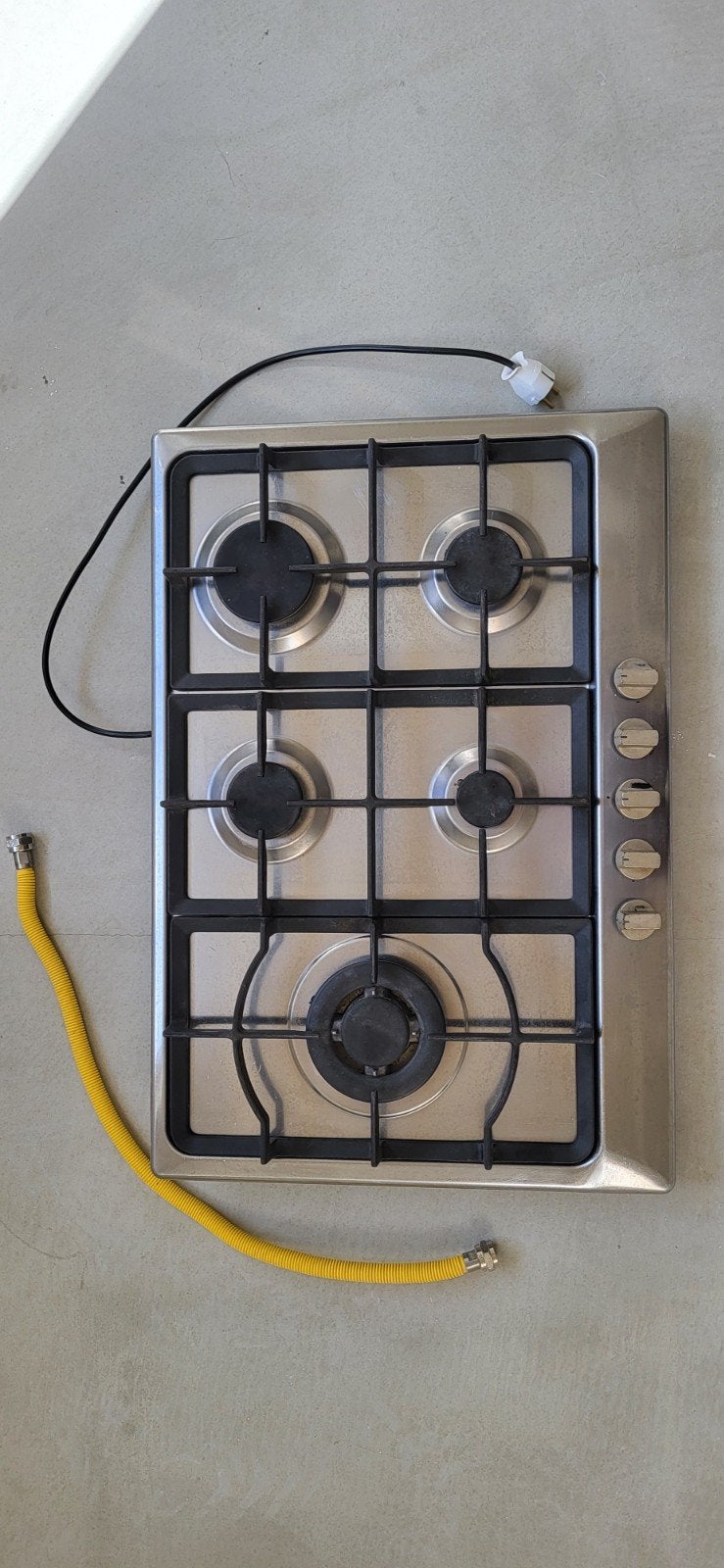 RVS Gasfornuis 5-pits Inbouw, Ophalen, Gebruikt, Minder dan 85 cm, 60 cm of meer