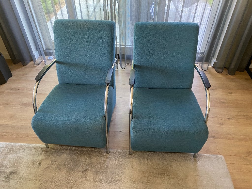 2 stuks Fauteuils / stoelen, Huis en Inrichting, Ophalen, Gebruikt, 75 tot 100 cm, Stof