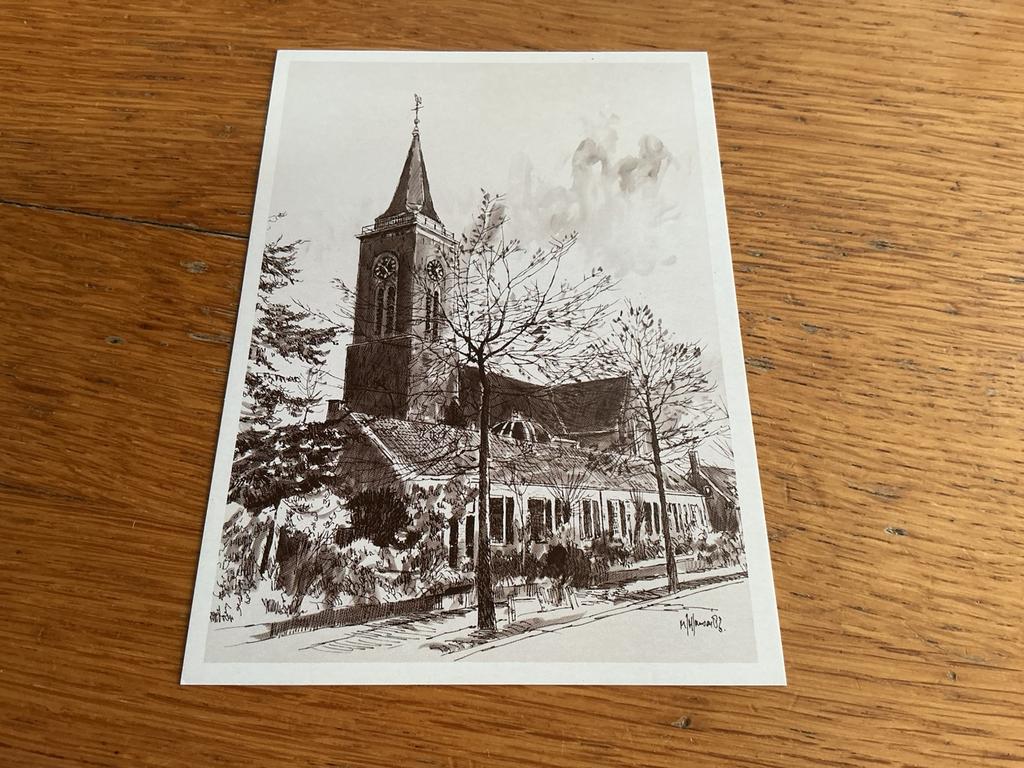 2805 Breukelen kerk illustrator Marius Jansen, Ophalen of Verzenden