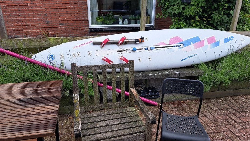 Surfplank, Watersport en Boten, Windsurfen, 250 tot 300 cm, Gebruikt, 5 tot 6.5 m², Met mast
