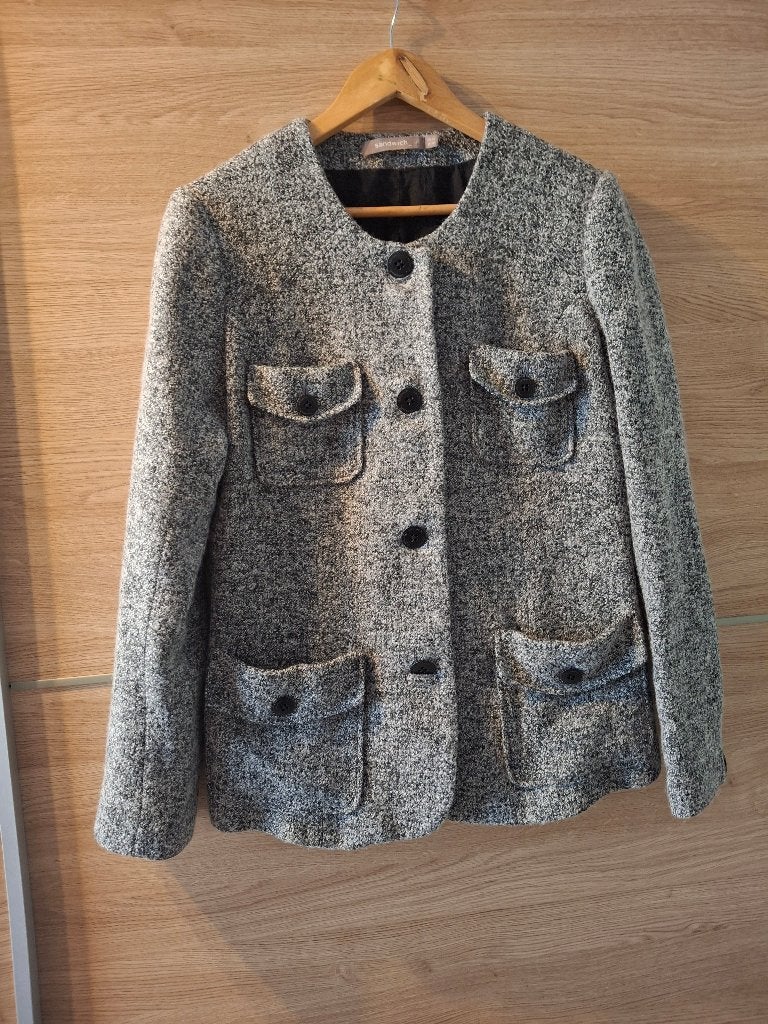 Grijze Jas/jasje/blazer dames maat 42 Sandwich, Maat 42/44 (L), Ophalen of Verzenden, Zo goed als nieuw, Grijs