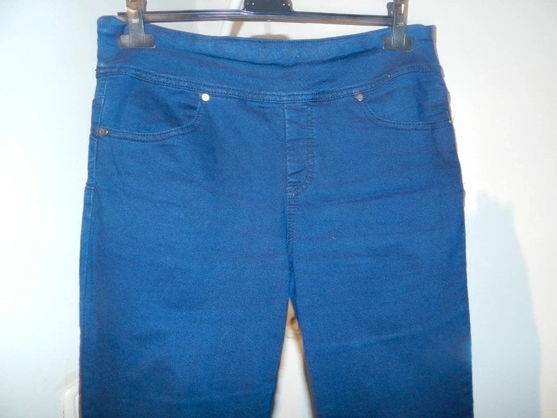 joseph ribkoff jeans look broek donker blauw merk stiksel 12, Maat 38/40 (M), Joseph Ribkoff, Lang, Gedragen