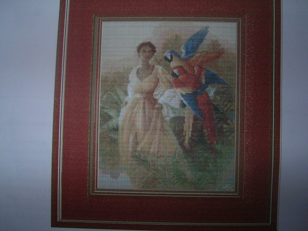 NIEUW, Origineel Patroon vrouw met Ara's en aida. Ook DMC, Ophalen of Verzenden, Nieuw, Handborduren, Patroon