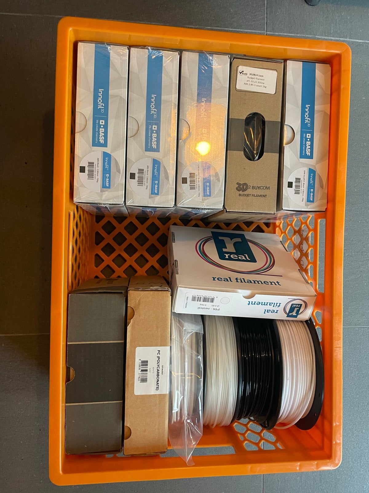 Diverse 3D-printer filamenten: ABS, PET, PVA, PC, Computers en Software, 3D Printers, Ophalen, Zo goed als nieuw, Filament