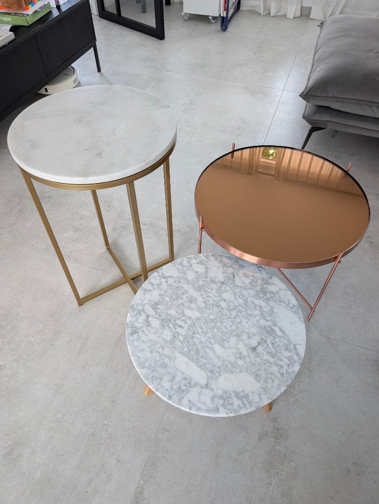 3x Design Salontafels | Zuiver & Westwing, Ophalen, 50 tot 100 cm, Rond, 50 tot 100 cm