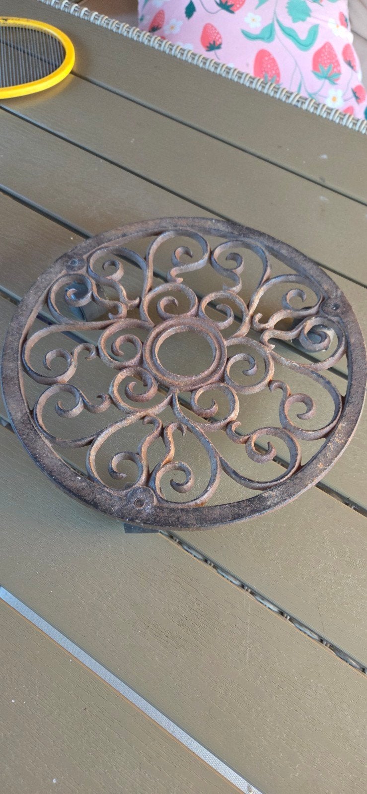 gietijzeren plantentrolly op wieltjes, Tuin en Terras, Ophalen of Verzenden, Rond, Metaal, Minder dan 30 cm