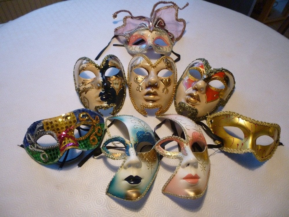 Vinted Venetiaanse maskers., Ophalen of Verzenden, Gebruikt, Overige typen, Halloween of Griezel