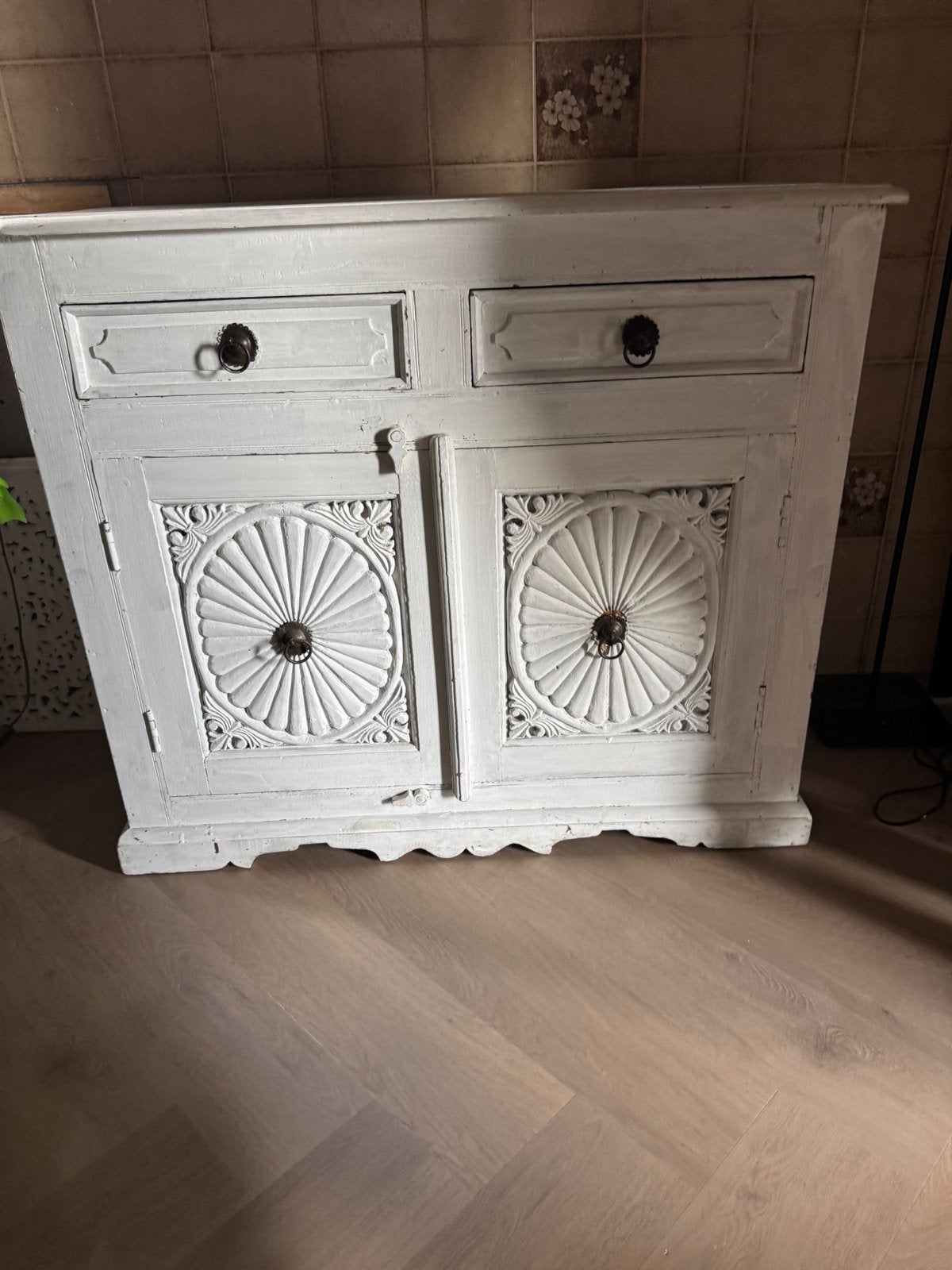 Brocante Antiek Dressoir Kast Commode Krijtverf Wit, Ophalen of Verzenden