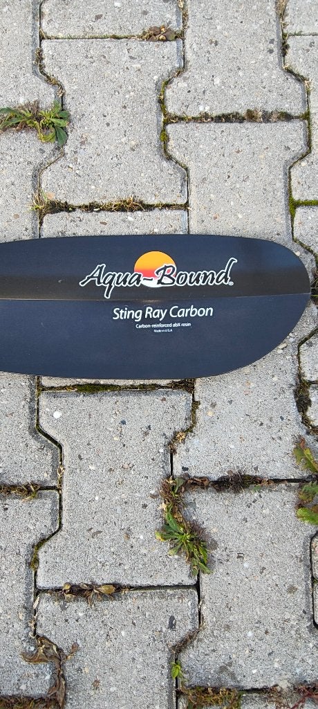 Aquabound Stingray carbon kajak peddel 220cm, Ophalen, Zo goed als nieuw, Dubbelbladige peddel