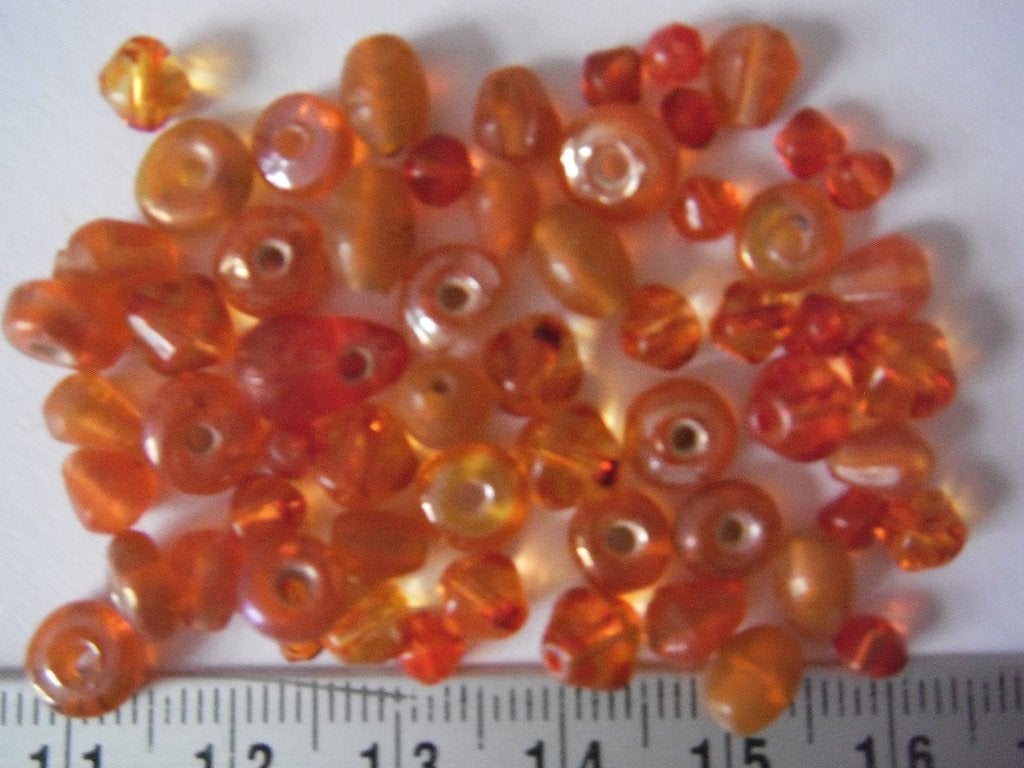 60 glas kralen oranje, Hobby en Vrije tijd, Ophalen of Verzenden, Nieuw, Kraal