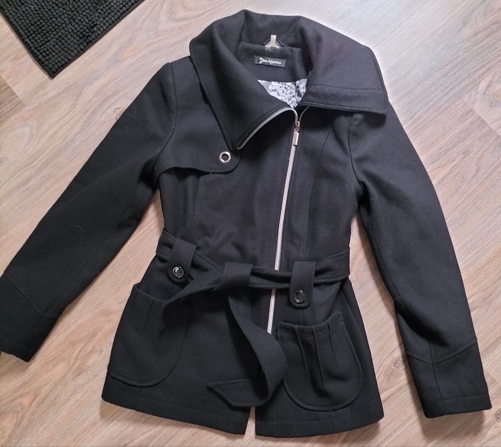 Jan Kuperus Zwarte Wollen Jas - Zo goed als nieuw, Kleding | Dames, Maat 38/40 (M), Jan Kuperus, Zwart, Ophalen of Verzenden