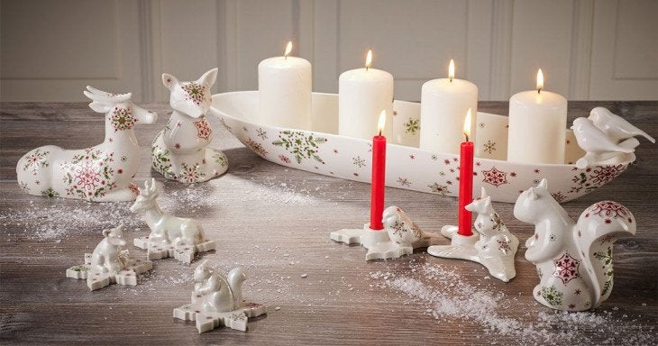 NIEUWE Villeroy & Boch kerst schaal met vogels kaarsenhouder, Diversen, Villeroy & Boch, Nieuw, Ophalen of Verzenden, Info@houseofcoco.nl