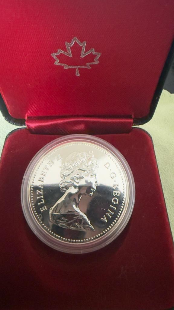 1980 silver dollar CANADA PROOF cased Polar Bear MINT, Verzenden, Noord-Amerika