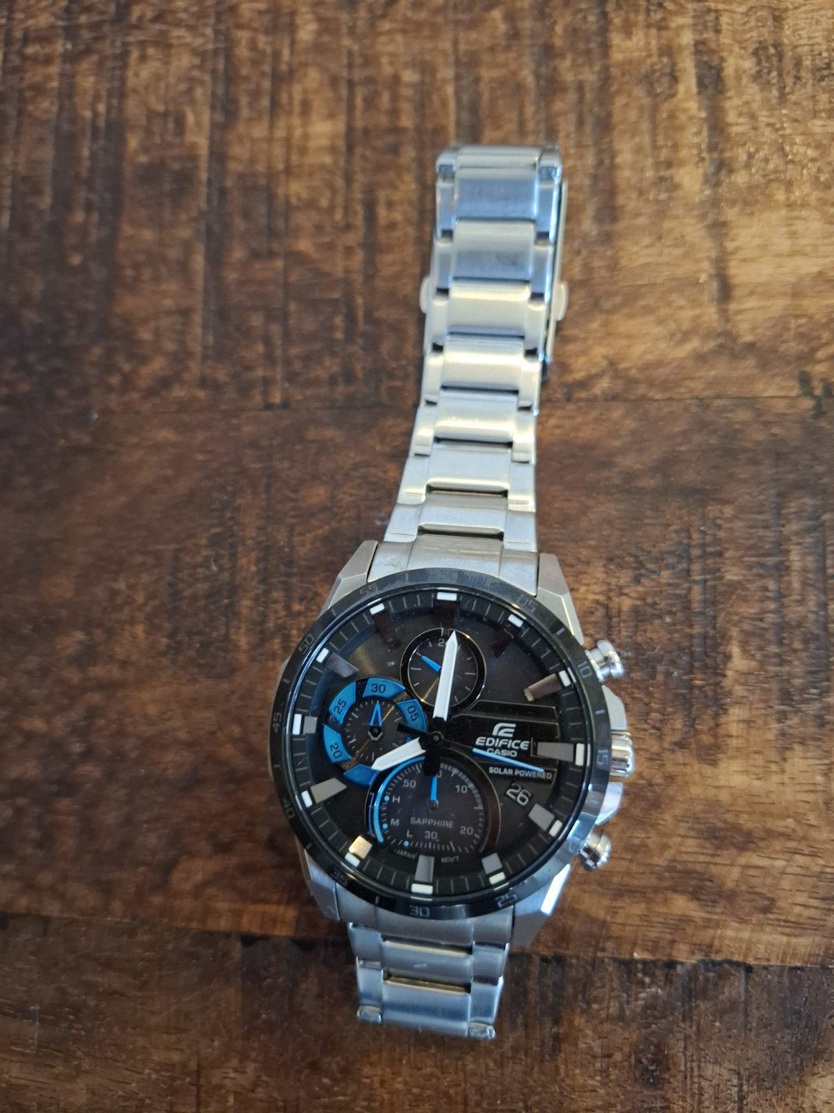 Casio Edifice Solar Powered Horloge - Zo goed als nieuw, Sieraden, Tassen en Uiterlijk, Horloges | Heren, Staal, Polshorloge, Ophalen of Verzenden